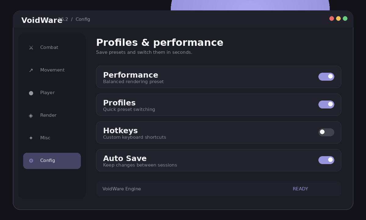 VoidWare Config preview